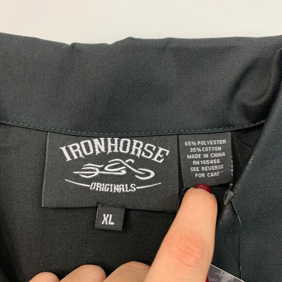 Iron Horse Shirt Mens XL Extra Large Tribal Biker Motorcycle Skull Snap Buttons - Picture 6 of 11